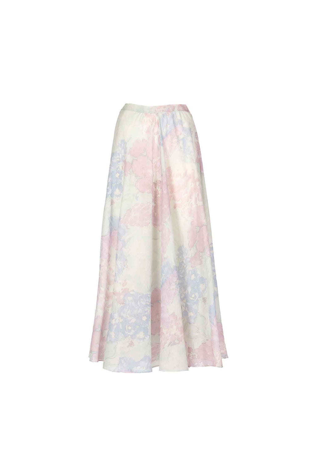 Gonna Leggera in Cotone Stampato in Fiori Astratti