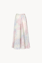 Gonna Leggera in Cotone Stampato in Fiori Astratti