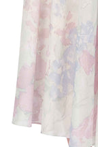 Gonna Leggera in Cotone Stampato in Fiori Astratti