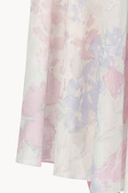 Gonna Leggera in Cotone Stampato in Fiori Astratti