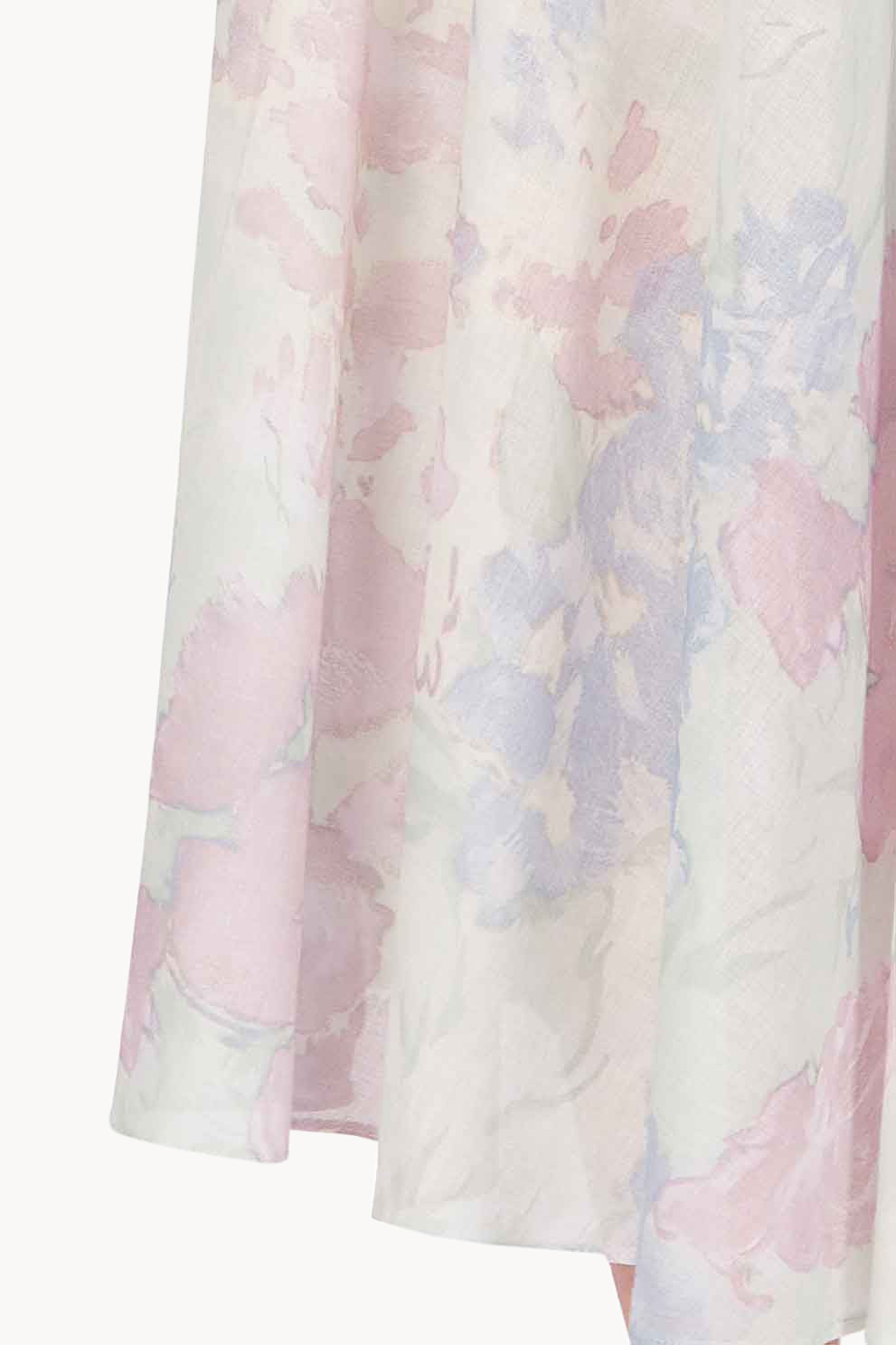Gonna Leggera in Cotone Stampato in Fiori Astratti