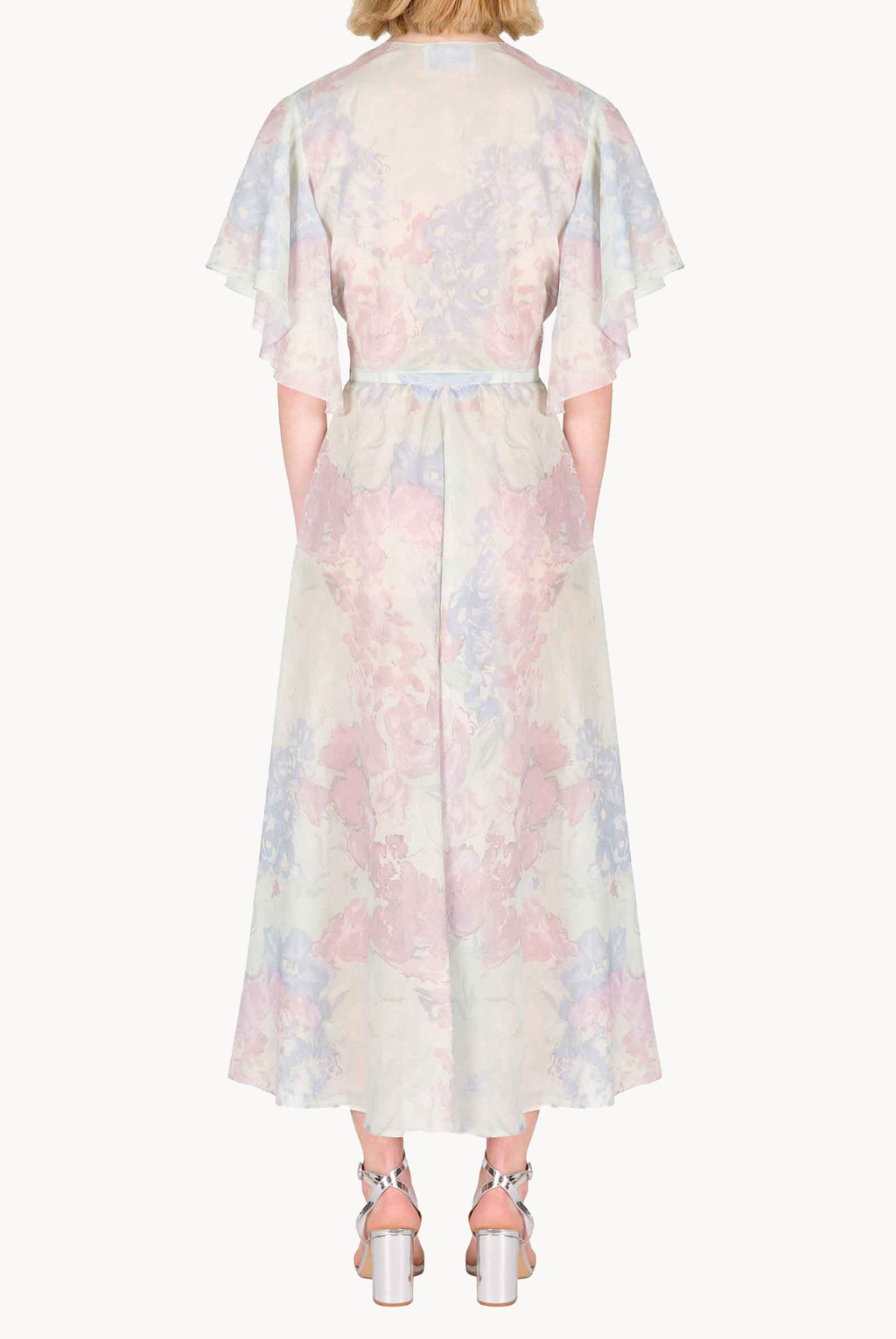 Gonna Leggera in Cotone Stampato in Fiori Astratti