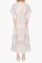 Gonna Leggera in Cotone Stampato in Fiori Astratti