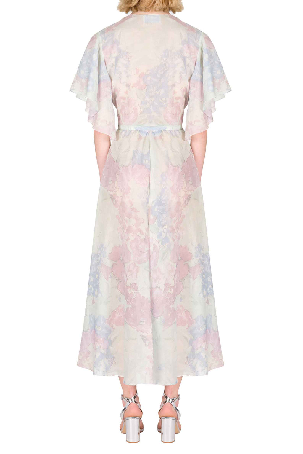 Gonna Leggera in Cotone Stampato in Fiori Astratti