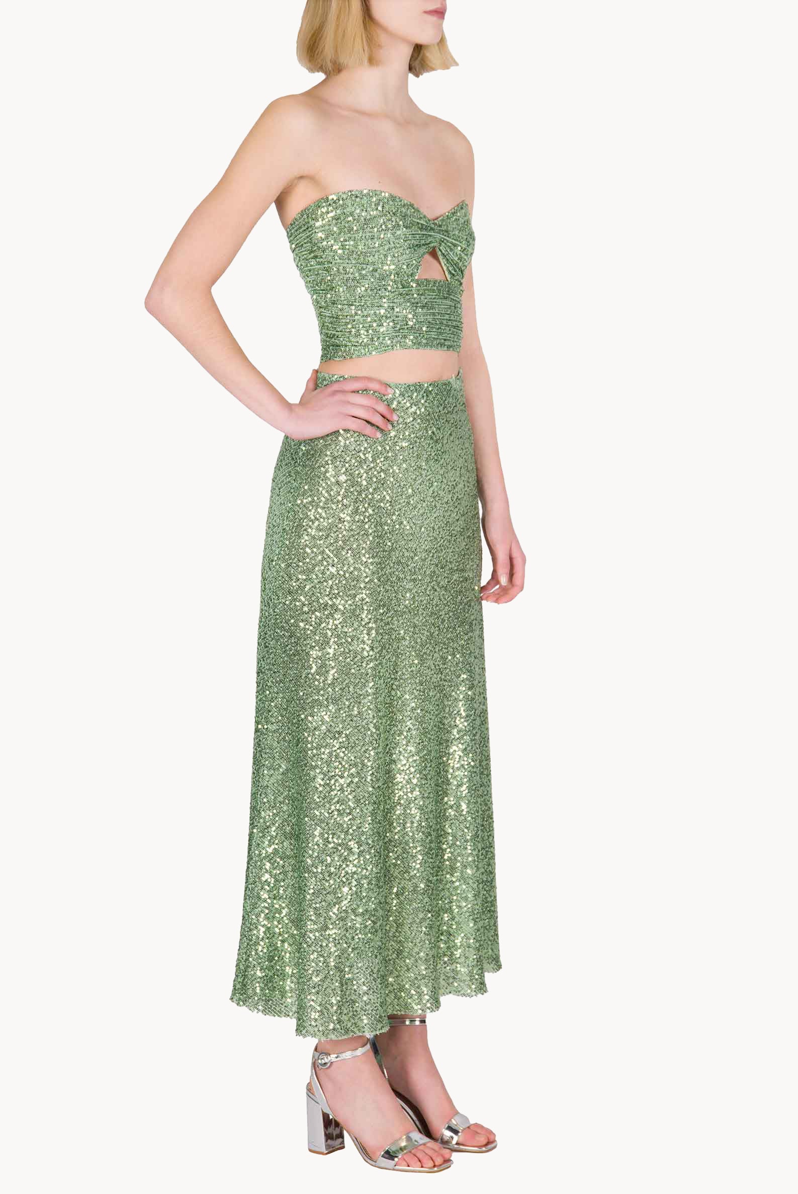 Sage Green Sequin Top