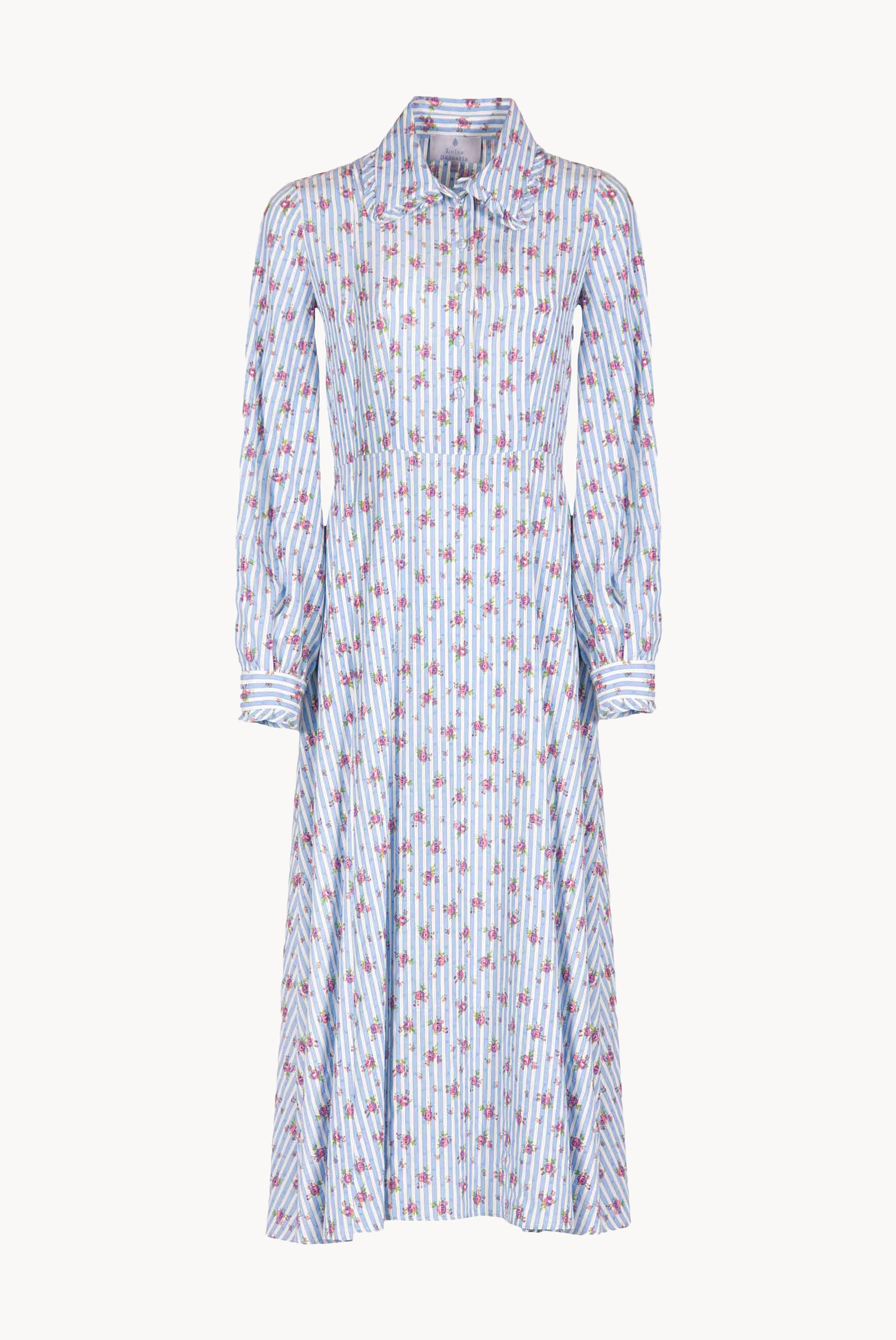 Striped Roses Chemisier Dress