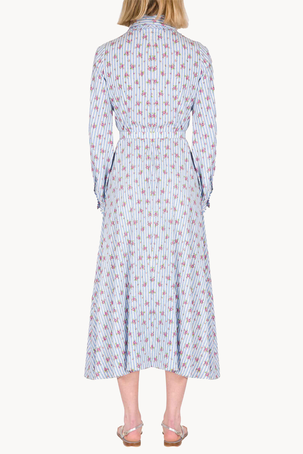 Striped Roses Chemisier Dress