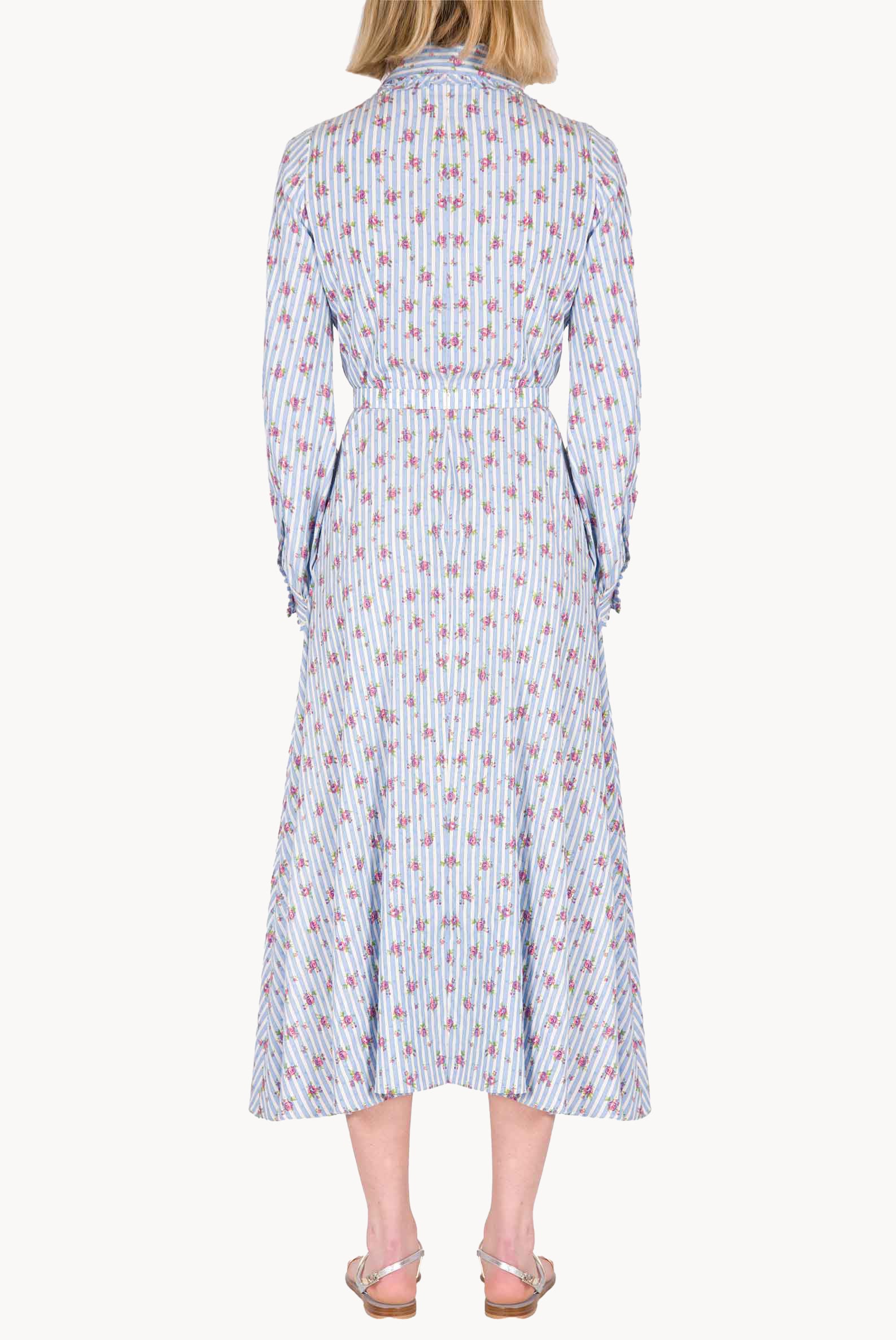 Striped Roses Chemisier Dress