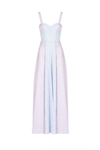 Abito Bustier in Cotone Elasticizzato Bicolore a Righe con Spalline