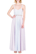 Bicolor Striped Stretch Cotton Bustier Dress With Straps
