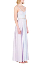 Abito Bustier in Cotone Elasticizzato Bicolore a Righe con Spalline