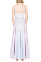 Abito Bustier in Cotone Elasticizzato Bicolore a Righe con Spalline