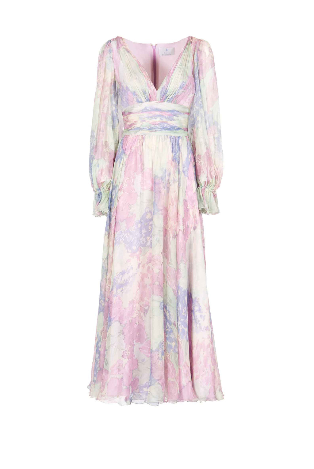 Abito in Chiffon Stampato Luna a Fiori Astratti