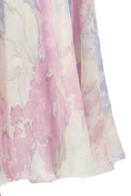 Abito in Chiffon Stampato Luna a Fiori Astratti