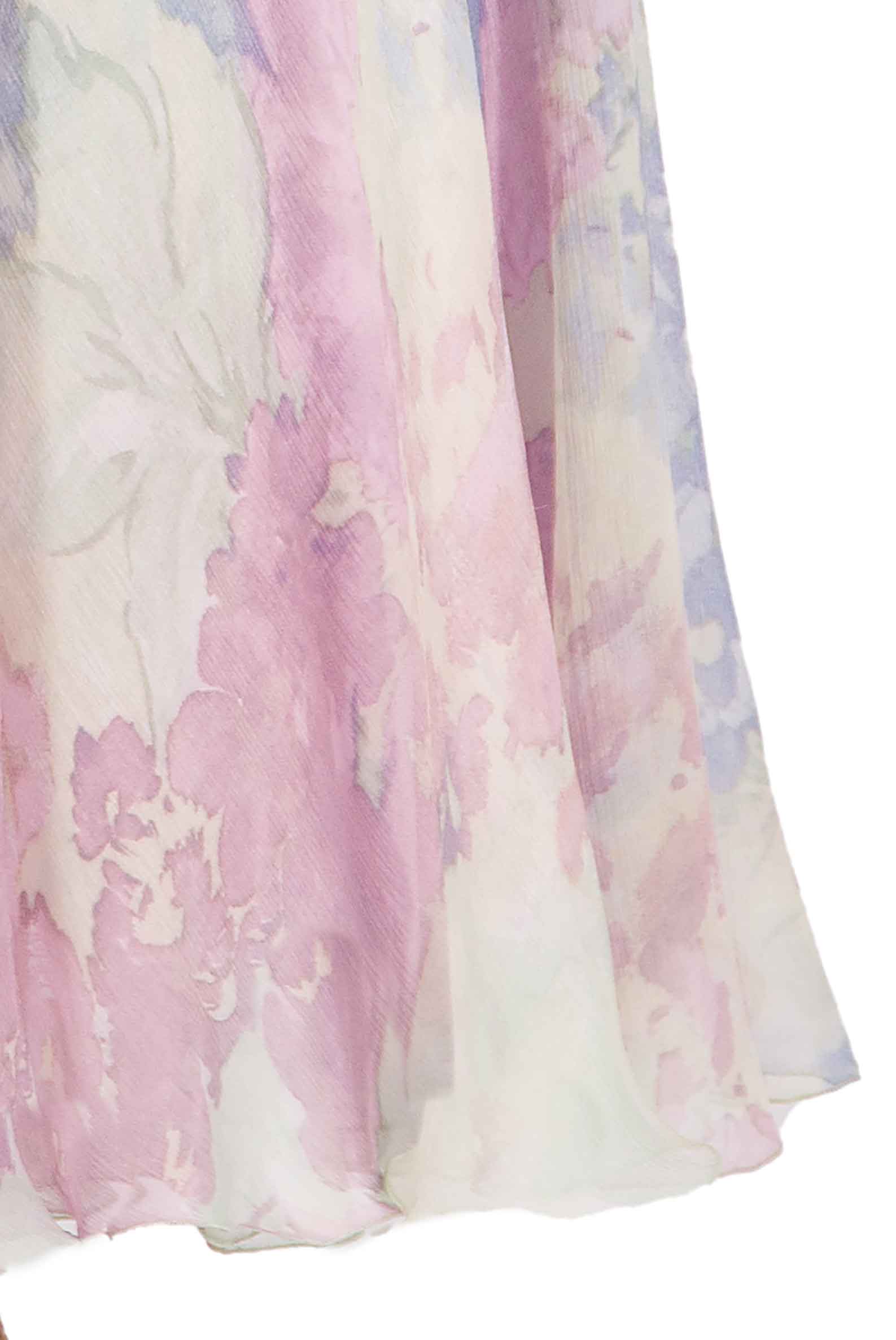 Abito in Chiffon Stampato Luna a Fiori Astratti