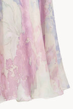 Abito in Chiffon Stampato Luna a Fiori Astratti
