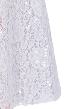 Abito Corto con Mantella in Pizzo e Paillettes