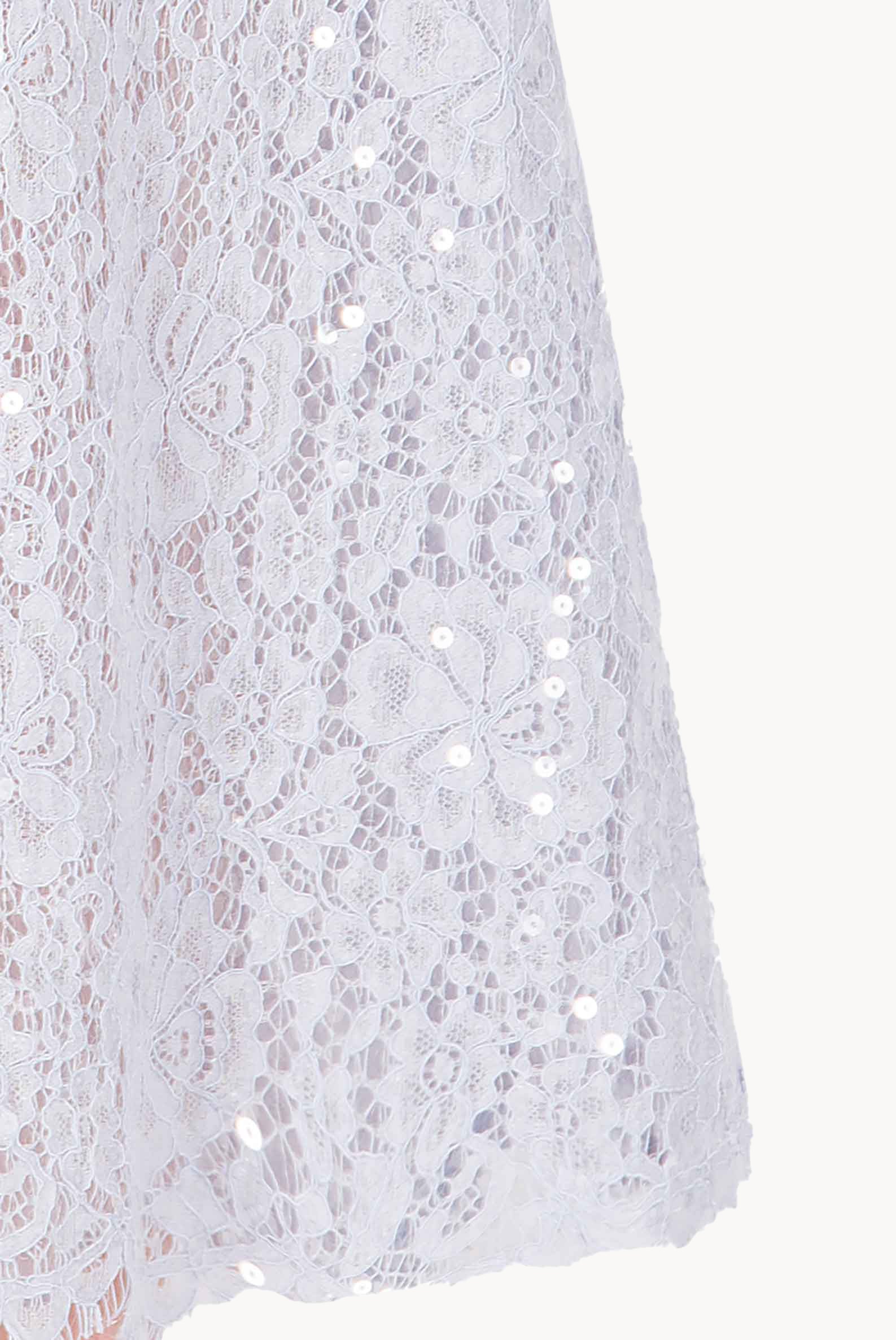 Sequinned Lace Short Cape Dress