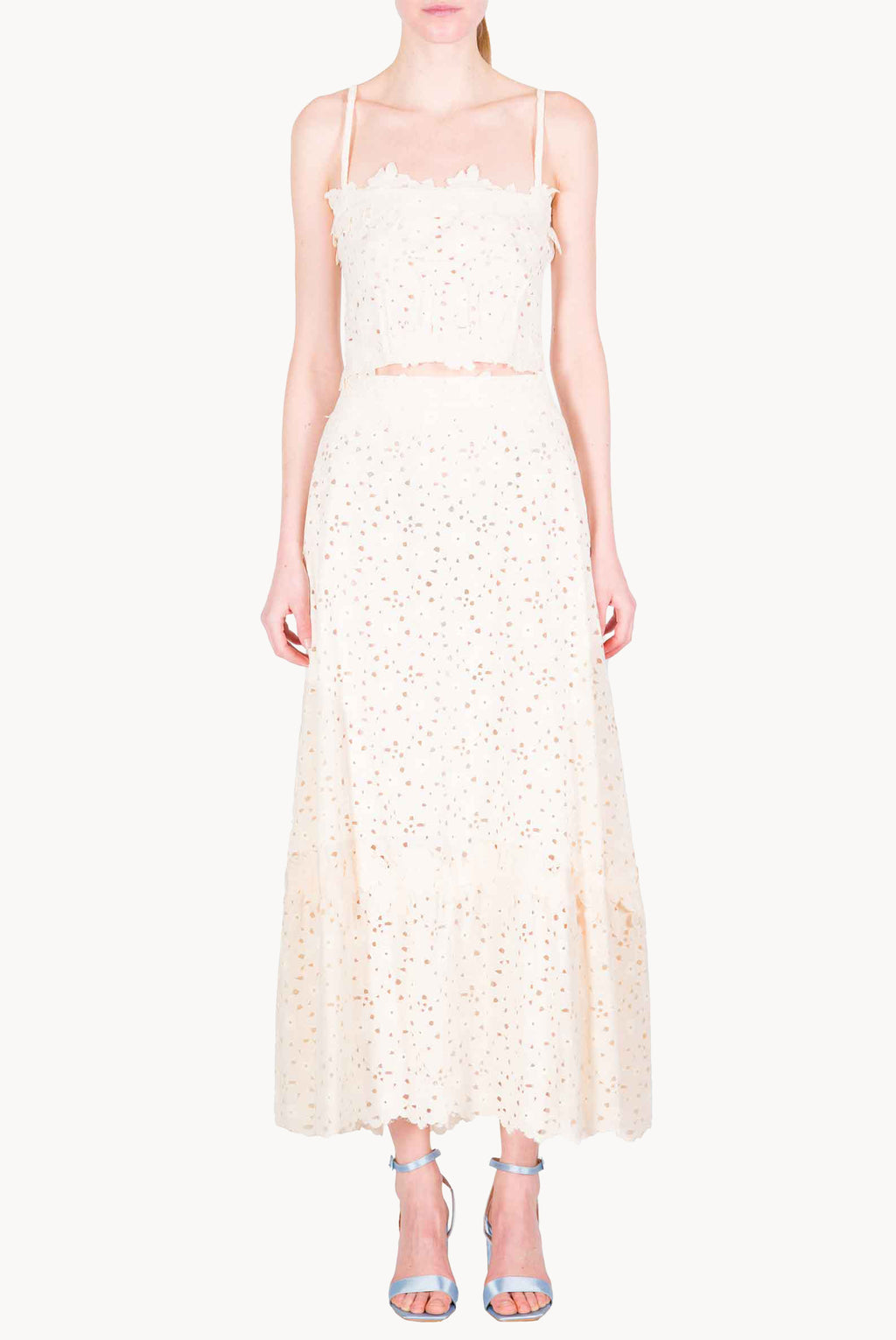 Top con Spalline Sottili in Pizzo Floreale