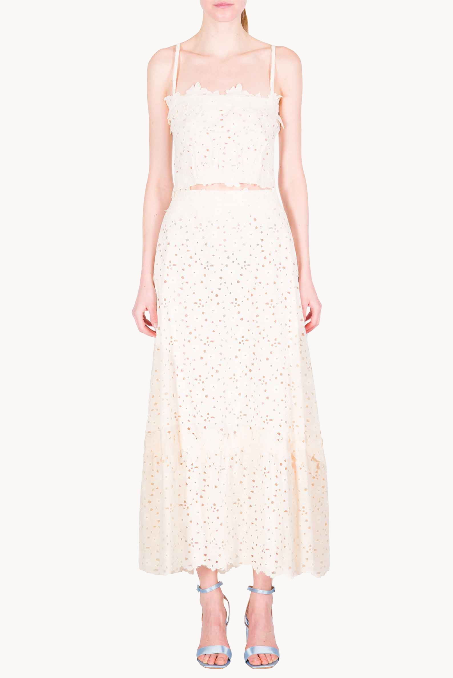 Top con Spalline Sottili in Pizzo Floreale