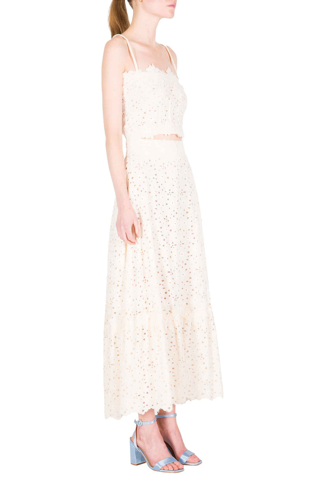 Top con Spalline Sottili in Pizzo Floreale