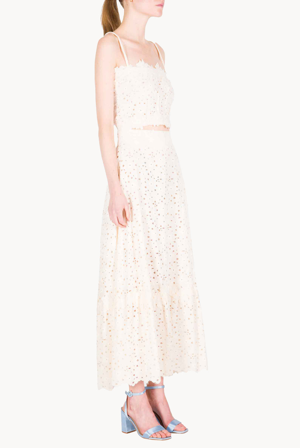 Top con Spalline Sottili in Pizzo Floreale