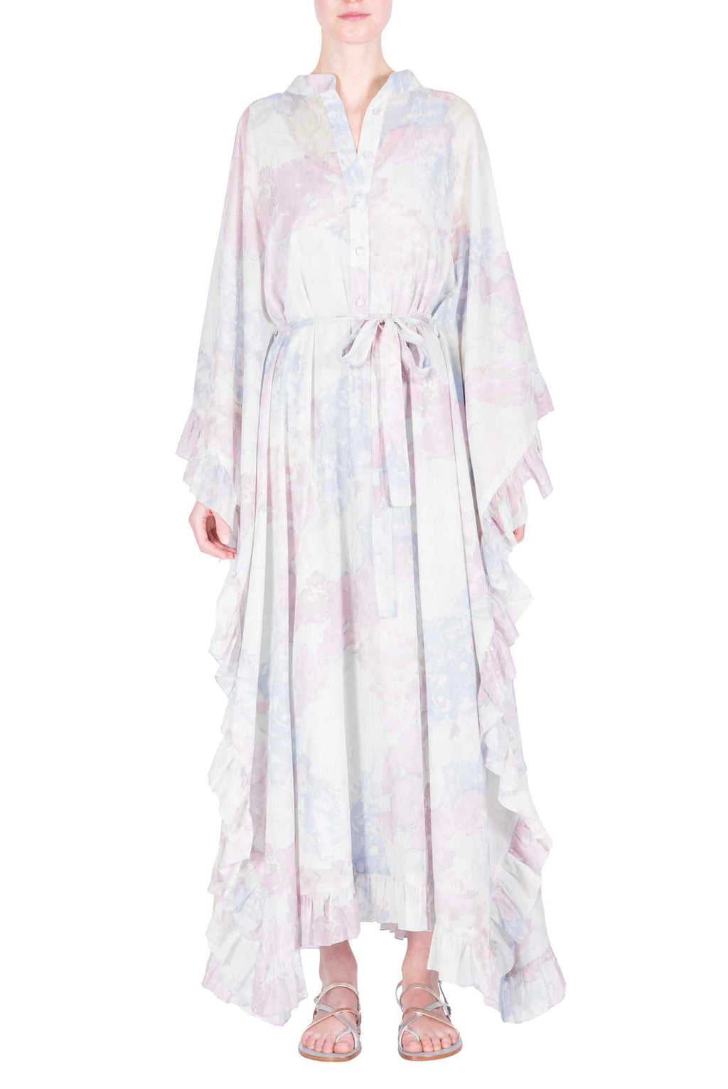 Cotton Kaftan in Abstract Flowers