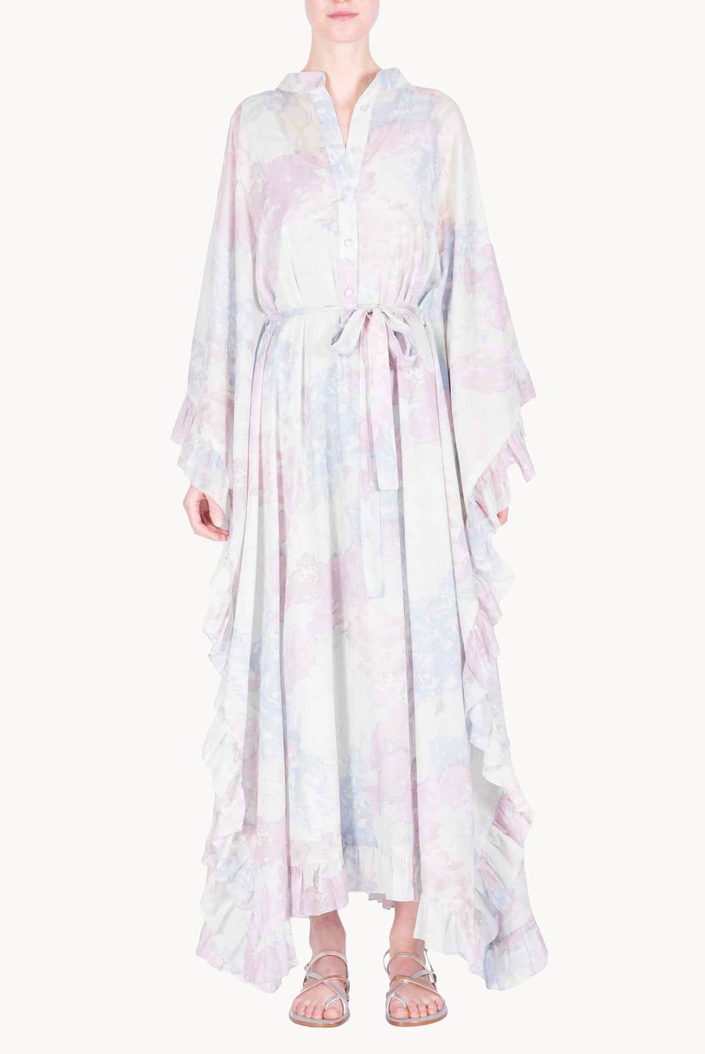 Cotton Kaftan in Abstract Flowers