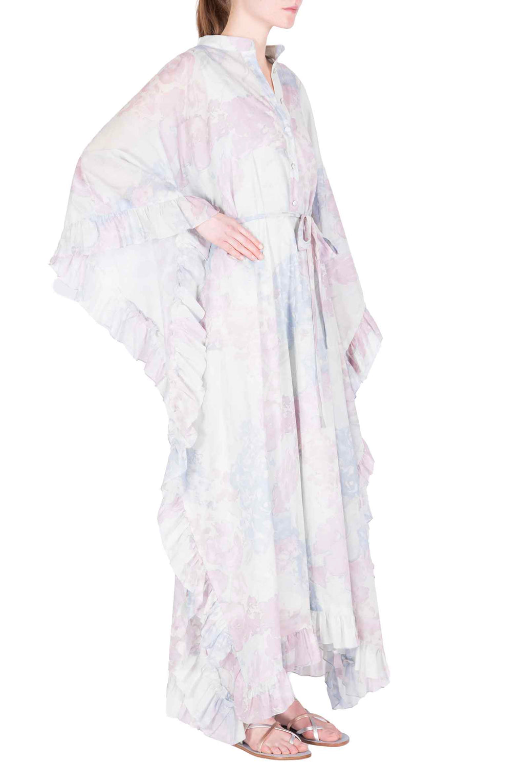 Cotton Kaftan in Abstract Flowers