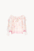 Chiffon Printed Blouse With Volants in Gilly Flowers