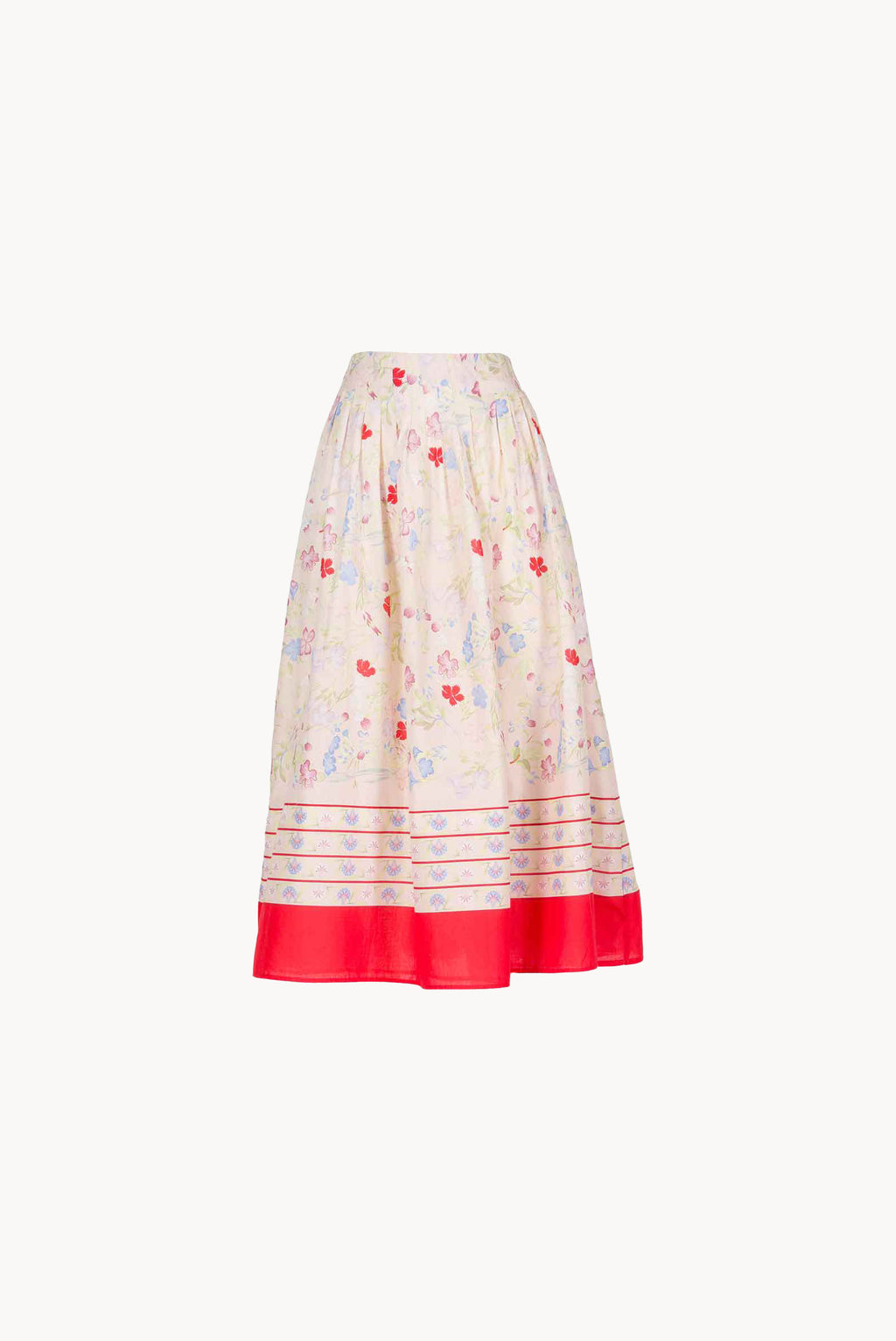 Cotton Pleated Midi Skirt in Gilly Flowers