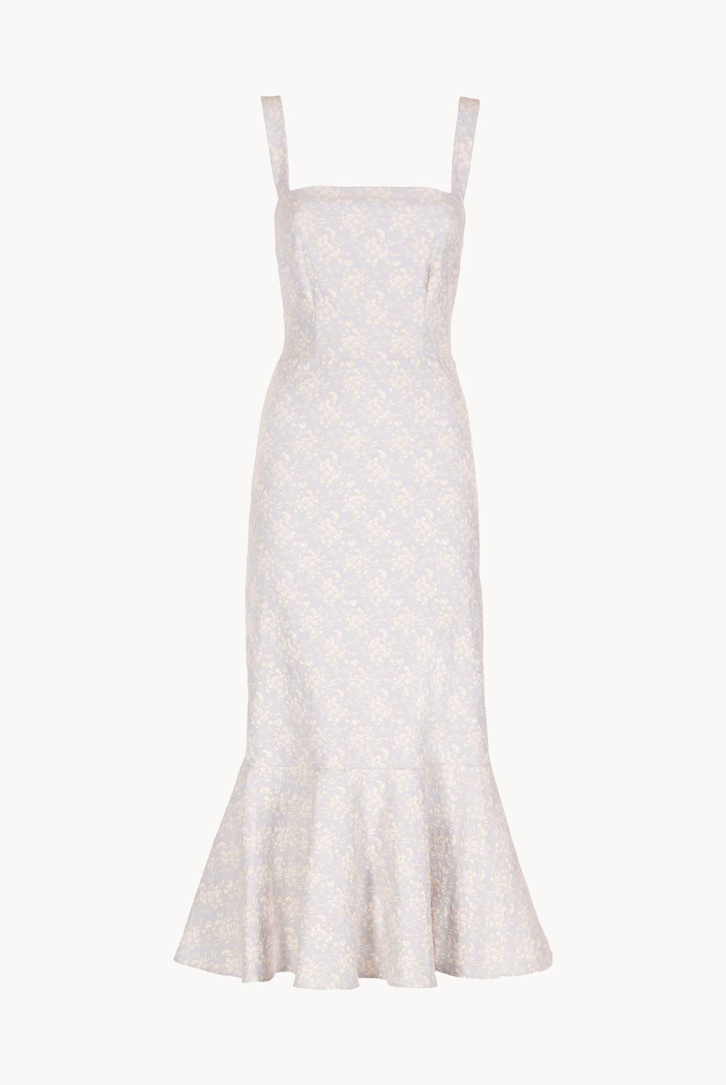 Abito in Jacquard Floreale con Volant