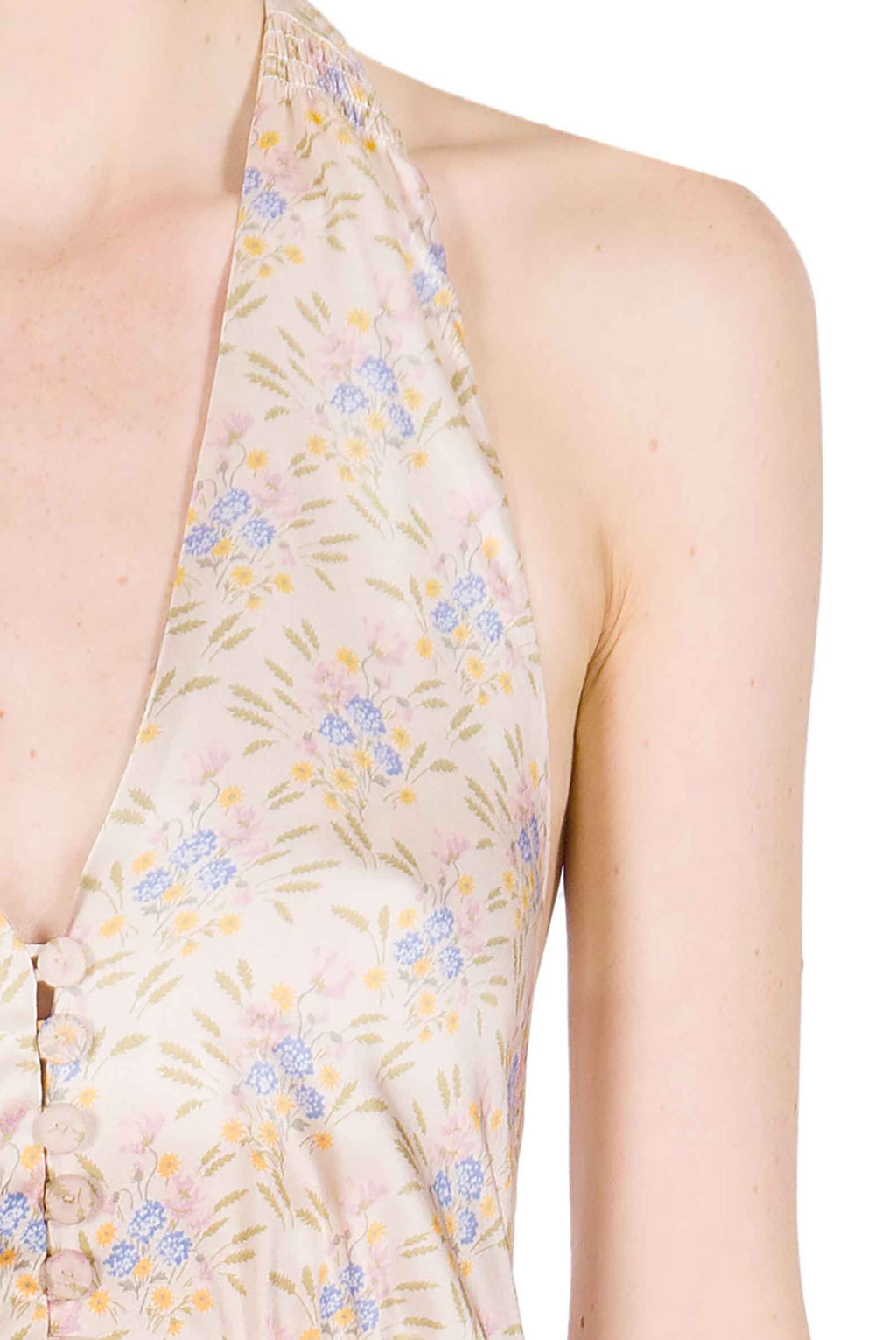 Abito Senza Maniche Bottoncino Blooming Mirage