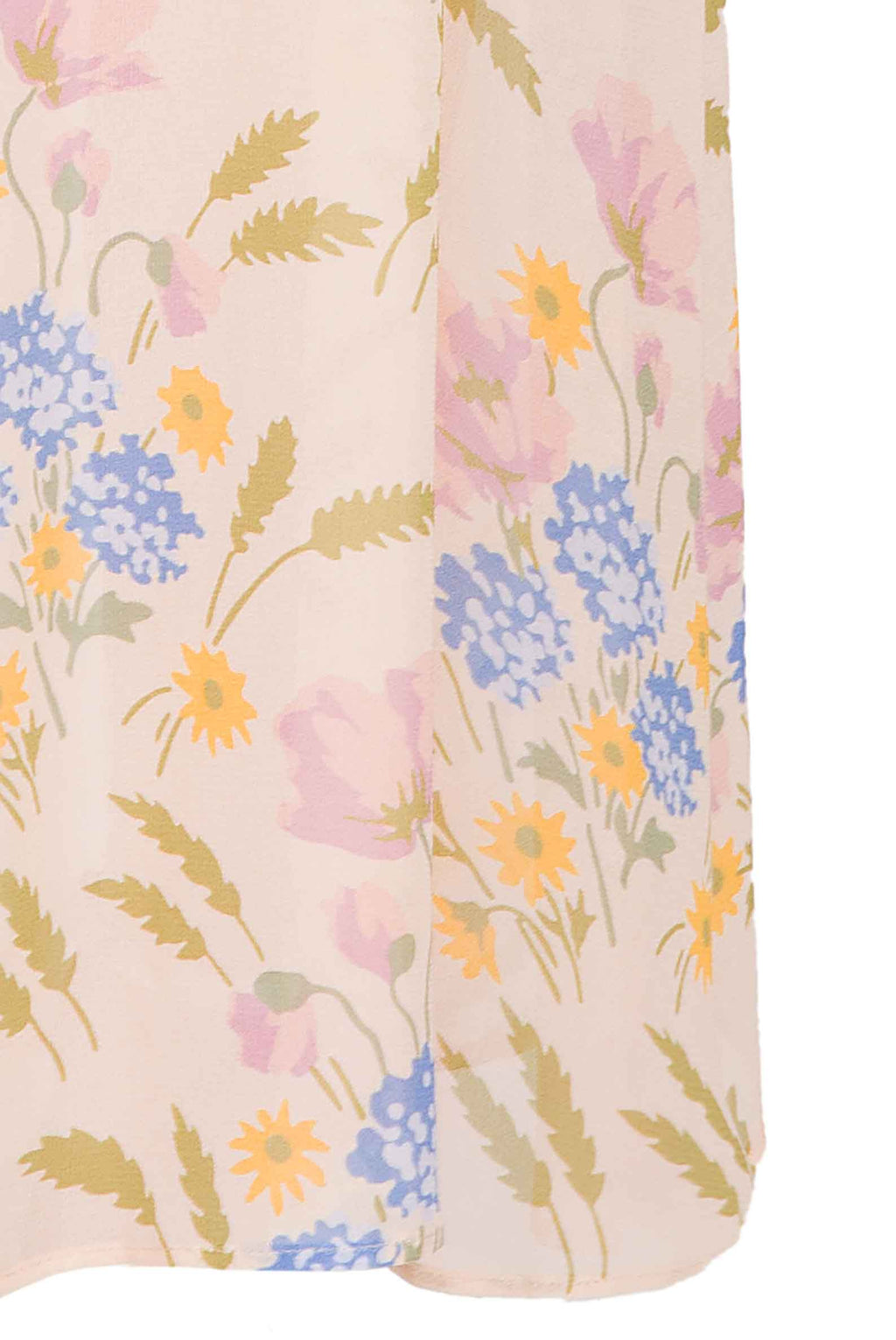 Abito con Cintura in Georgette Stampata in macro Blooming Mirage