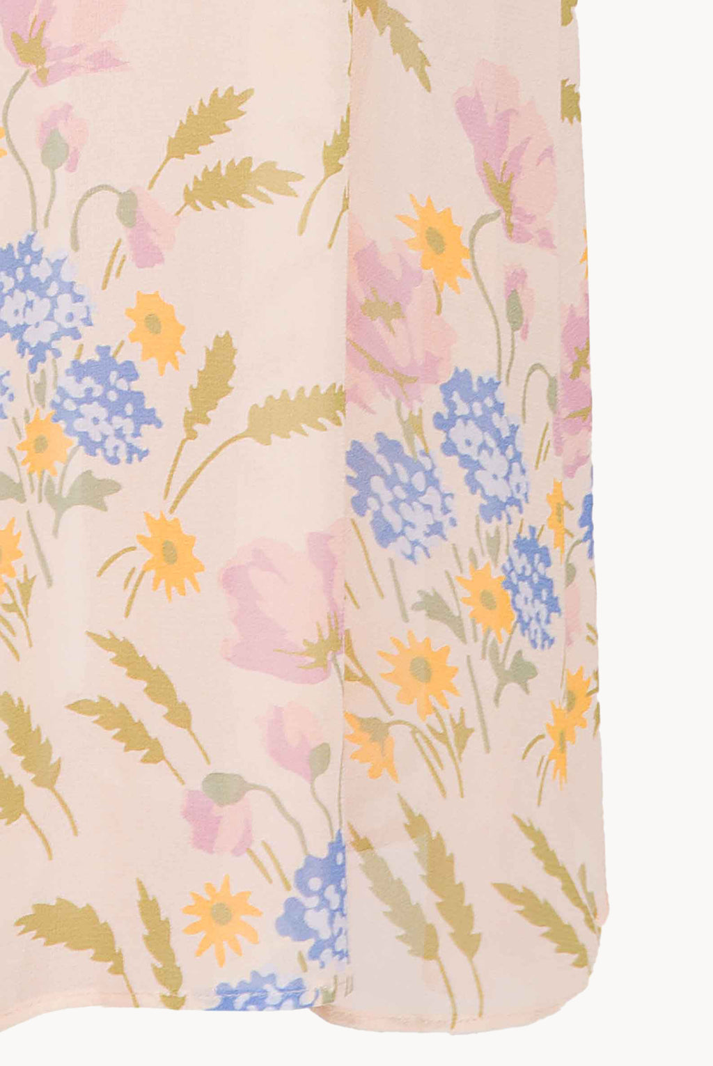Abito con Cintura in Georgette Stampata in macro Blooming Mirage