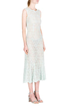 Abito Midi in Pizzo Azzurro Ghiaccio