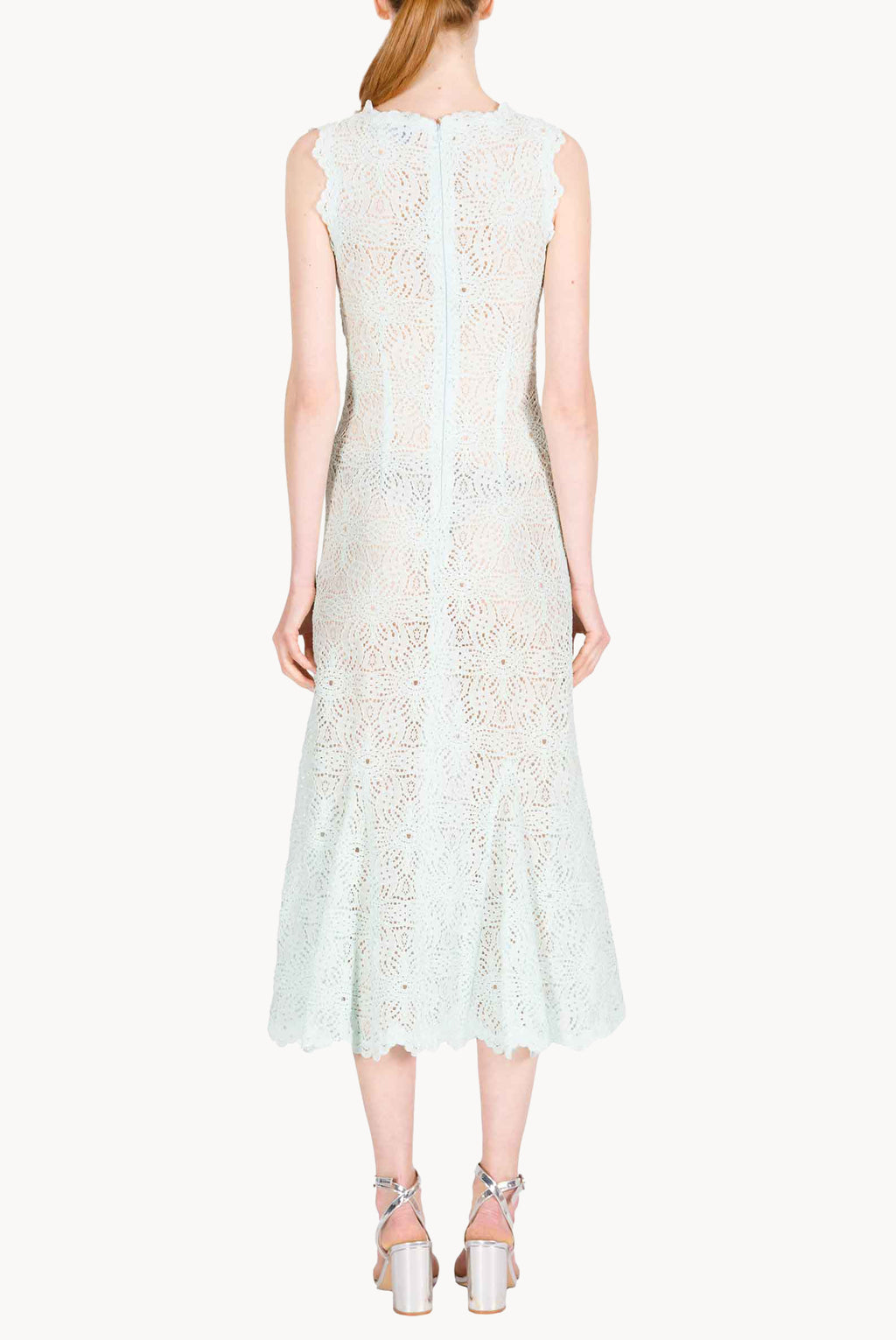 Ice Blue Lace Midi Dress
