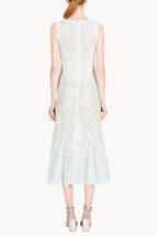 Ice Blue Lace Midi Dress