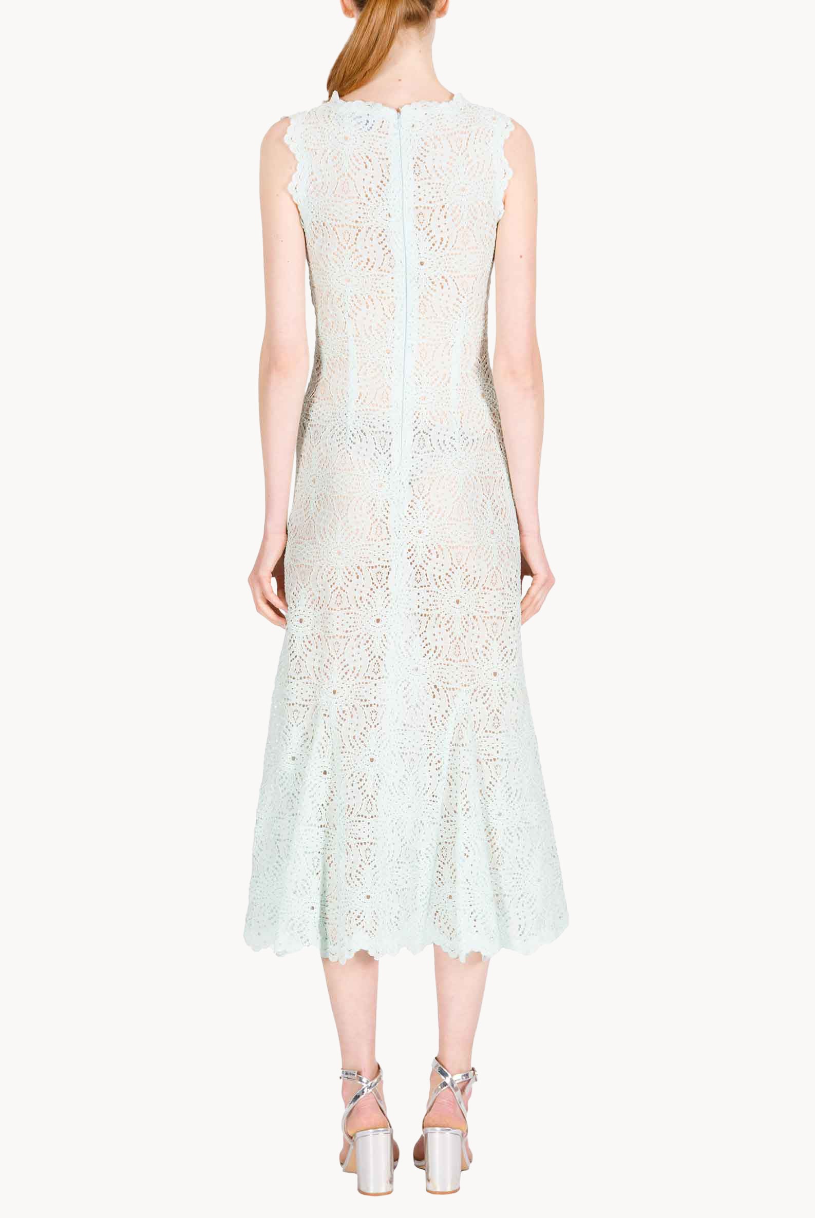 Ice Blue Lace Midi Dress