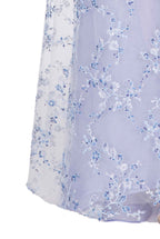 Blue Tulle Evening Dress With Embroidery