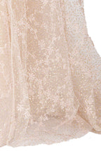 Abito da Sera con Mantella in Tulle Lucido Ricamato