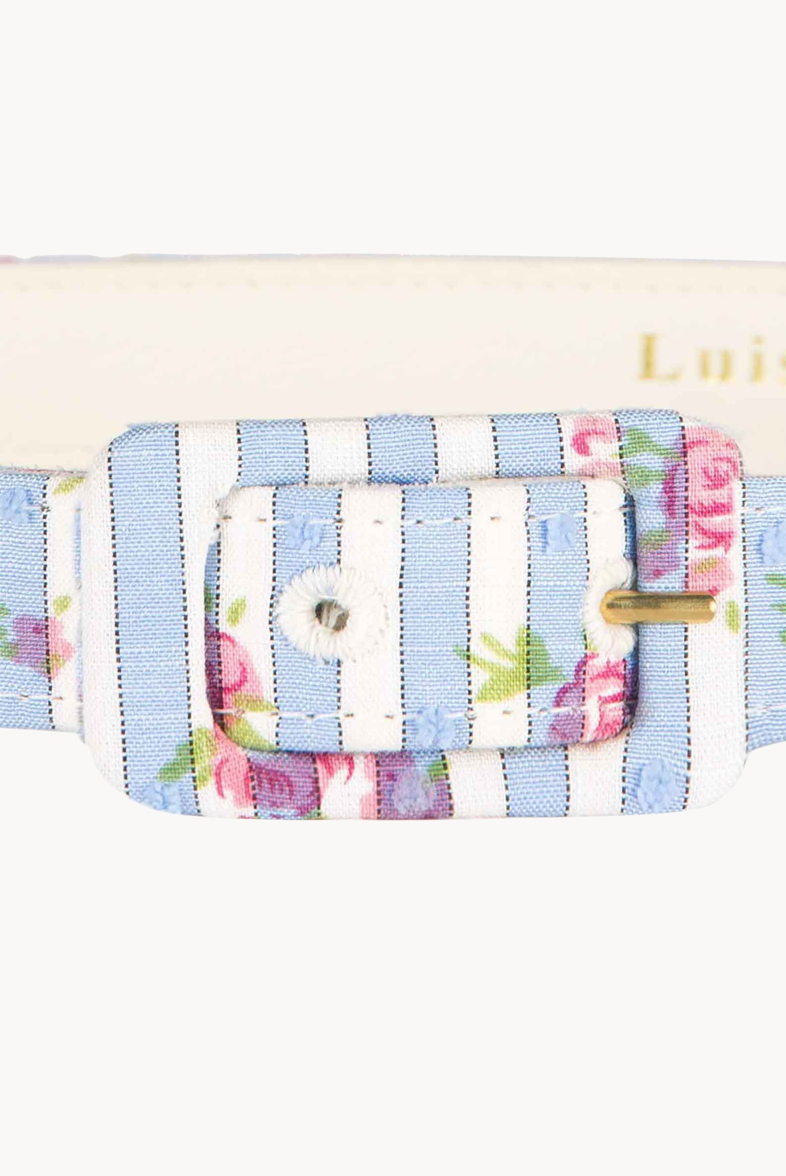 Cintura Blu a Righe con Rose
