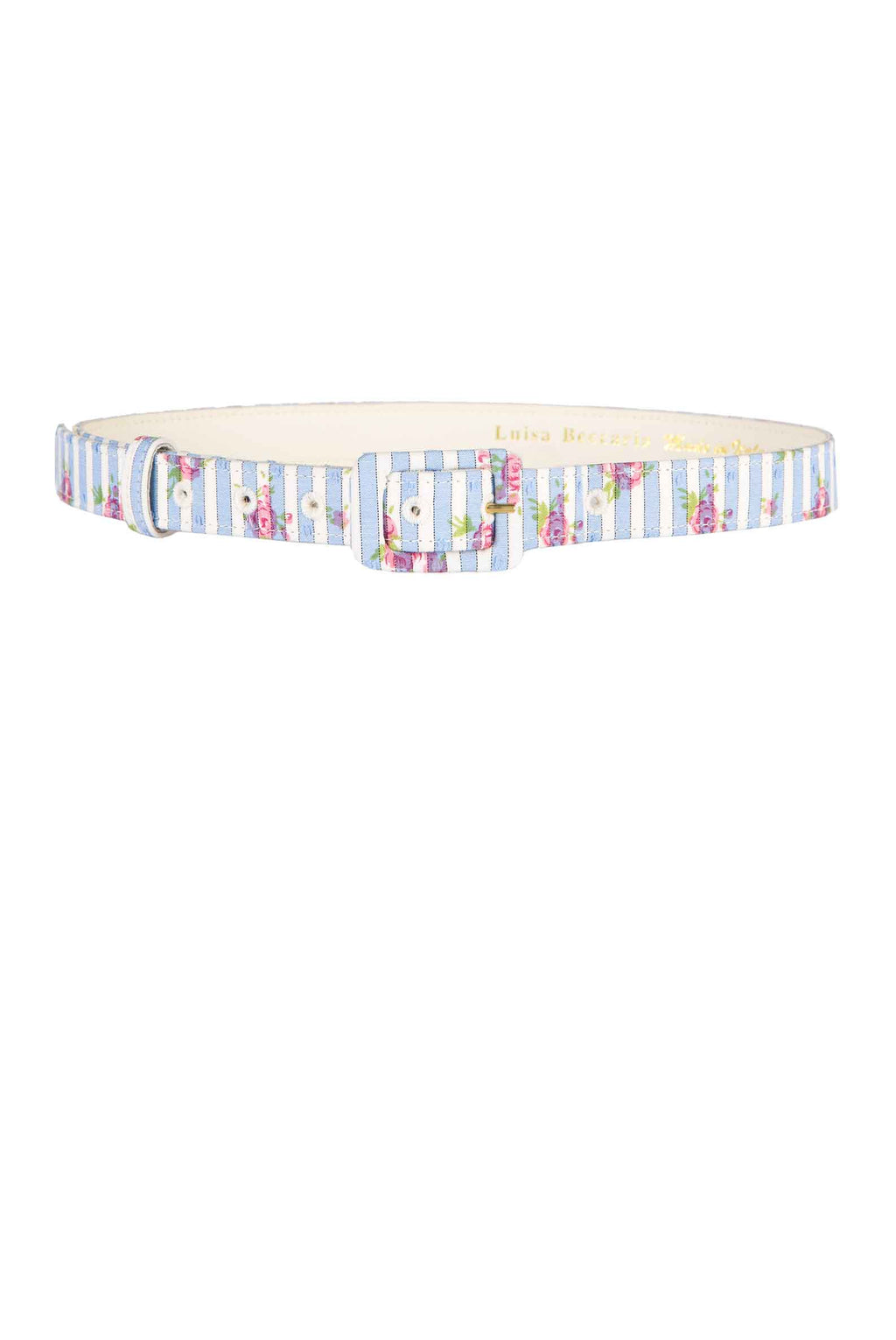 Cintura Blu a Righe con Rose
