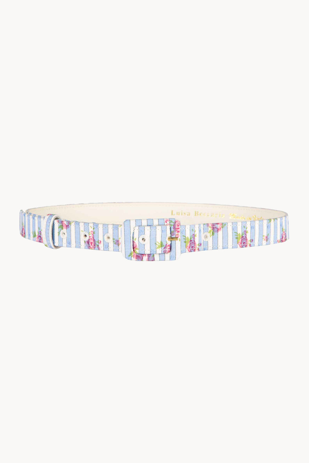 Cintura Blu a Righe con Rose