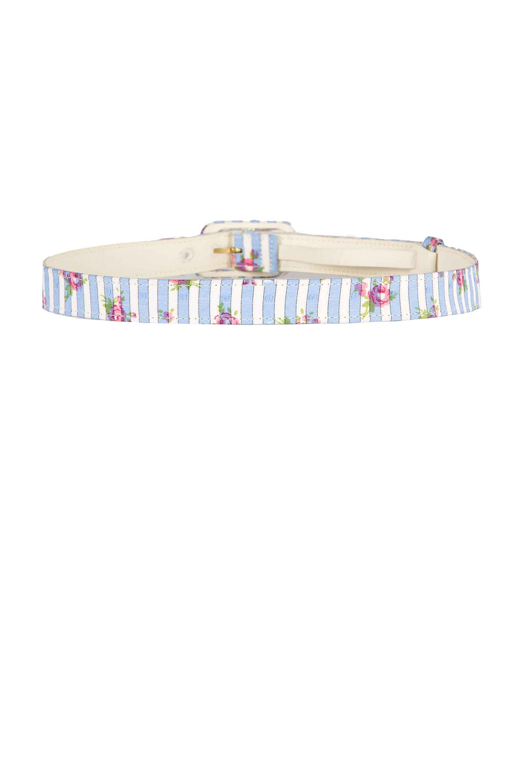 Cintura Blu a Righe con Rose