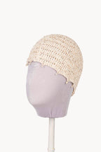 Cappello Beige all’Uncinetto con Perline