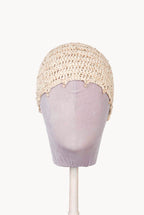 Cappello Beige all’Uncinetto con Perline