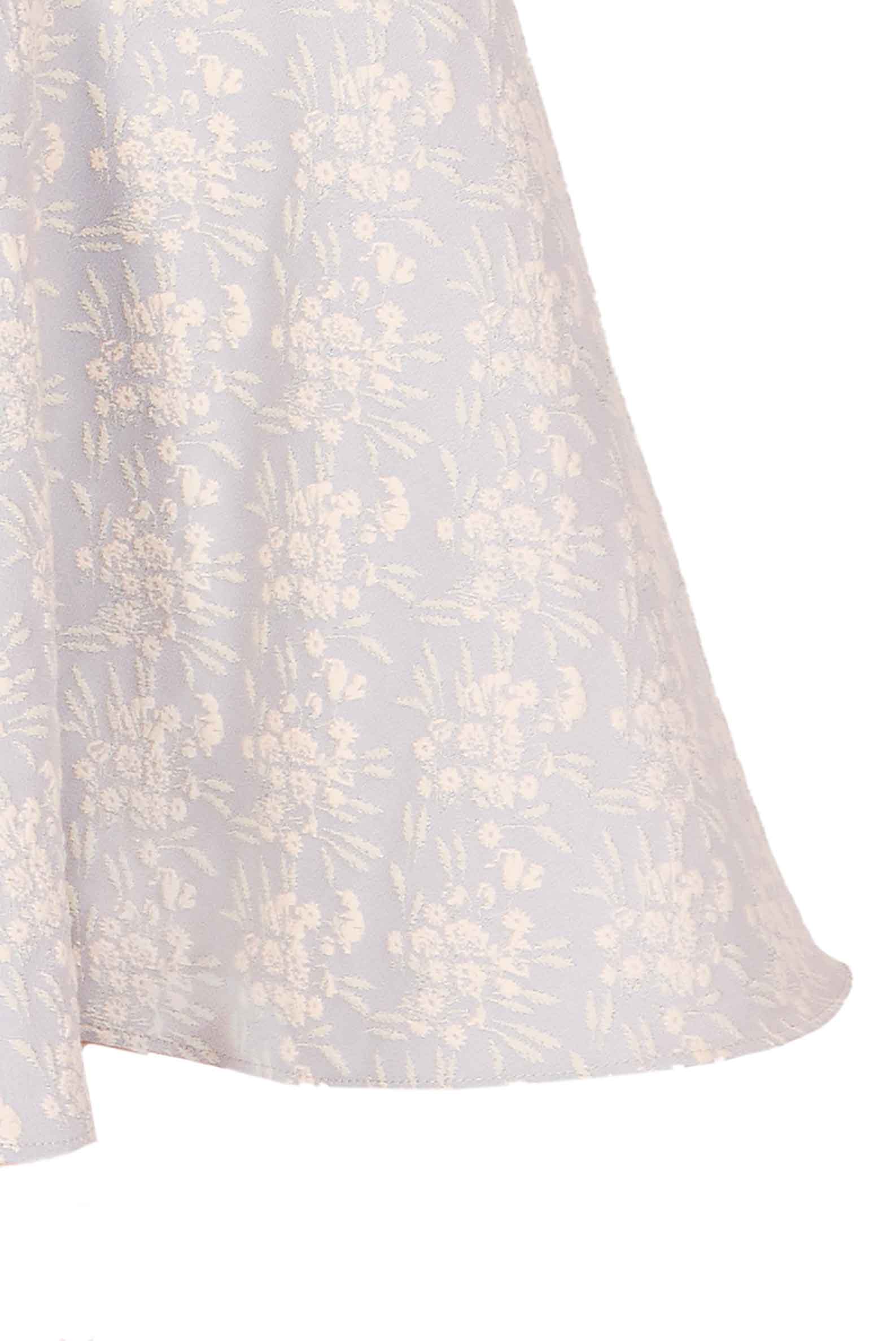 Abito in Jacquard Floreale con Volant