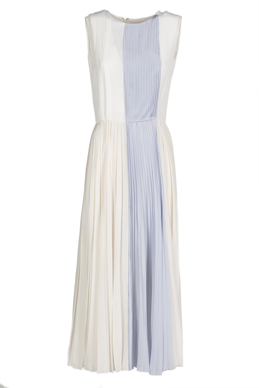 Vestito midi plissettato bicolore