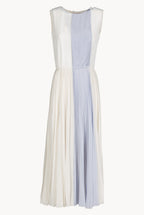 Pleated Two Tone Midi Dress